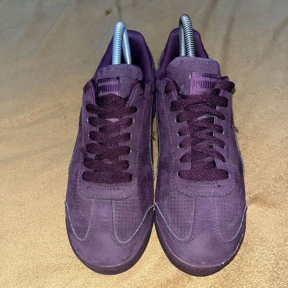 Puma Roma Mono Translucent Suede Sneakers Womens 6.5 Purple Clean Rare Shoes Gym - Picture 15 of 16